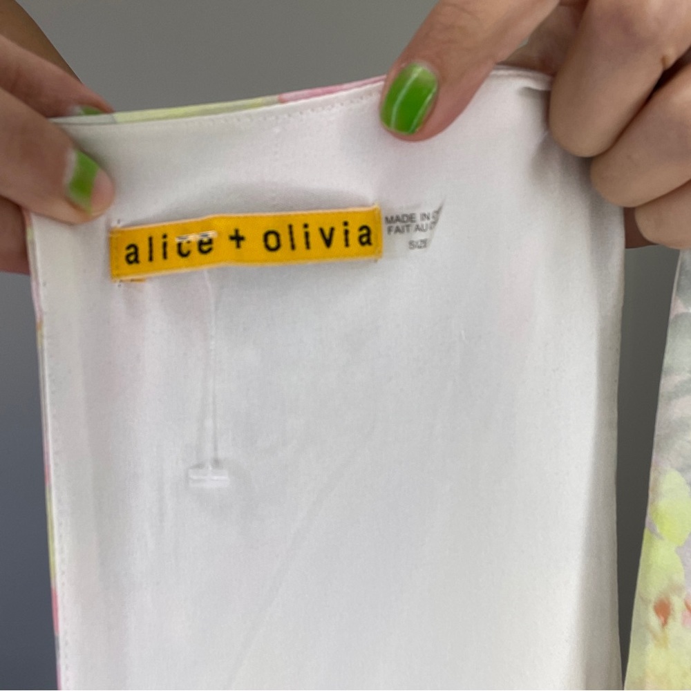 Alice & Olivia Grey, Pastel Pink & Yellow Floral Dress - Picture 7 of 9